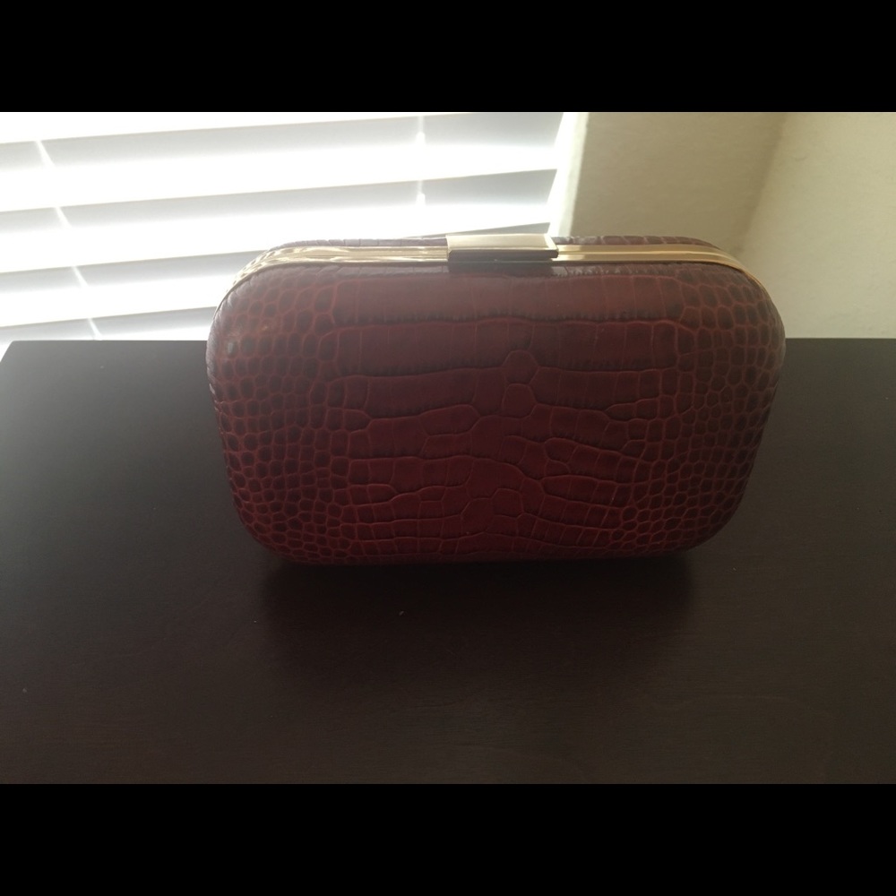 Banana Republic leather red clutch